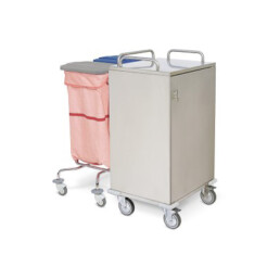 SHS - K616124 - Carrello separabile distribuzione e raccolta della biancheria chiuso in acciaio inox