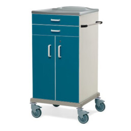 SHS - K616142V - Carrello per biancheria pulita e igiene paziente/ospite small con due cassetti e antine