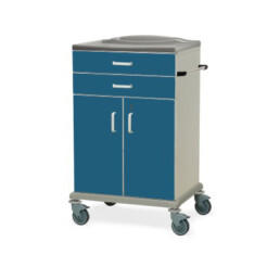 SHS - K616145V - Carrello per biancheria pulita e igiene paziente/ospite con due cassetti e antine