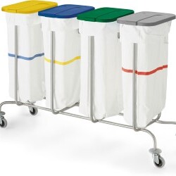 SHS - K617104 - Porta sacco in acciao inox a tre posti