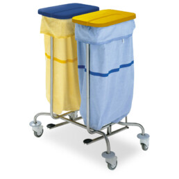SHS - K617112 - Porta sacco in acciaio inox a due posti con apertura a pedale