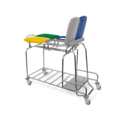 SHS - K617121 - Carrello raccolta biancheria sporca (a quattro portasacchi) con porta rifiuti swift